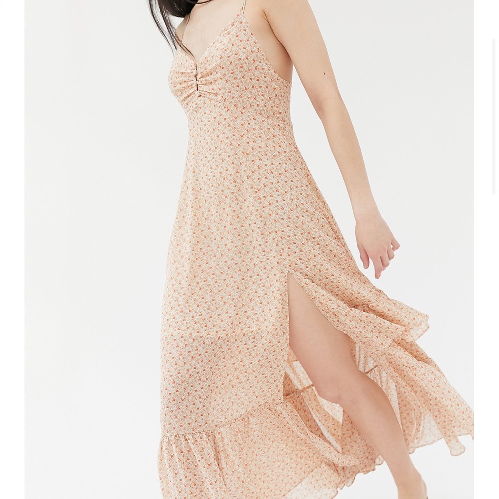 UO Sparklers Floral Chiffon Midi Dress